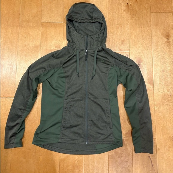 Like new The North Face women zip up hooded jacket olive green M - Picture 1 of 5